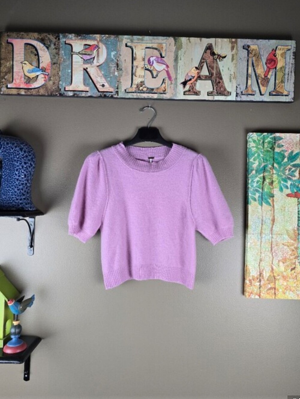 Free People Short Sleeve Cashmere Sweater Large